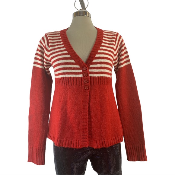 RED PAINT Red  and White Striped Long Sleeves Swe - Picture 3 of 8